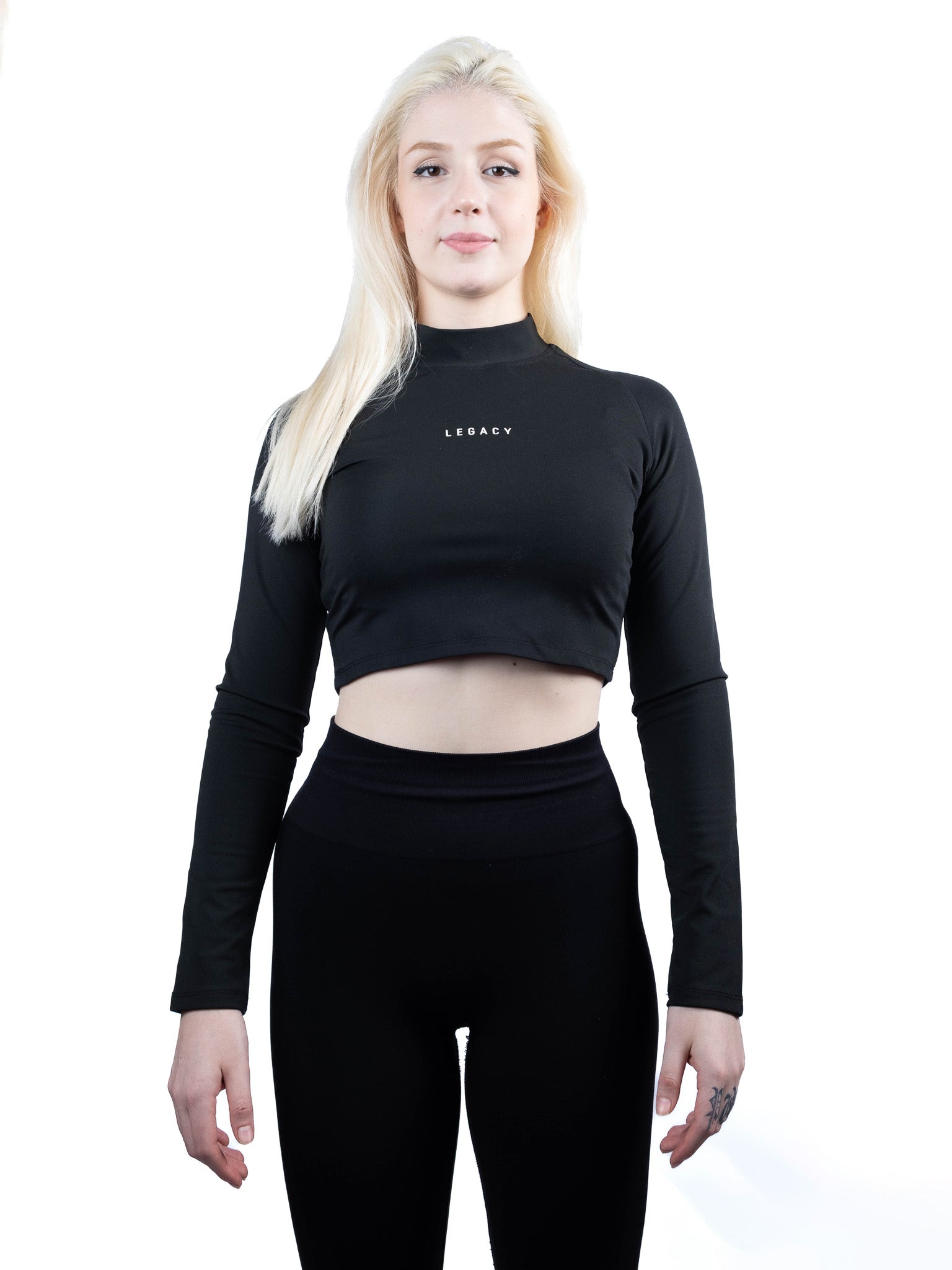 LR Power Uzun Kollu Boğazlı Compression Crop T-shirt