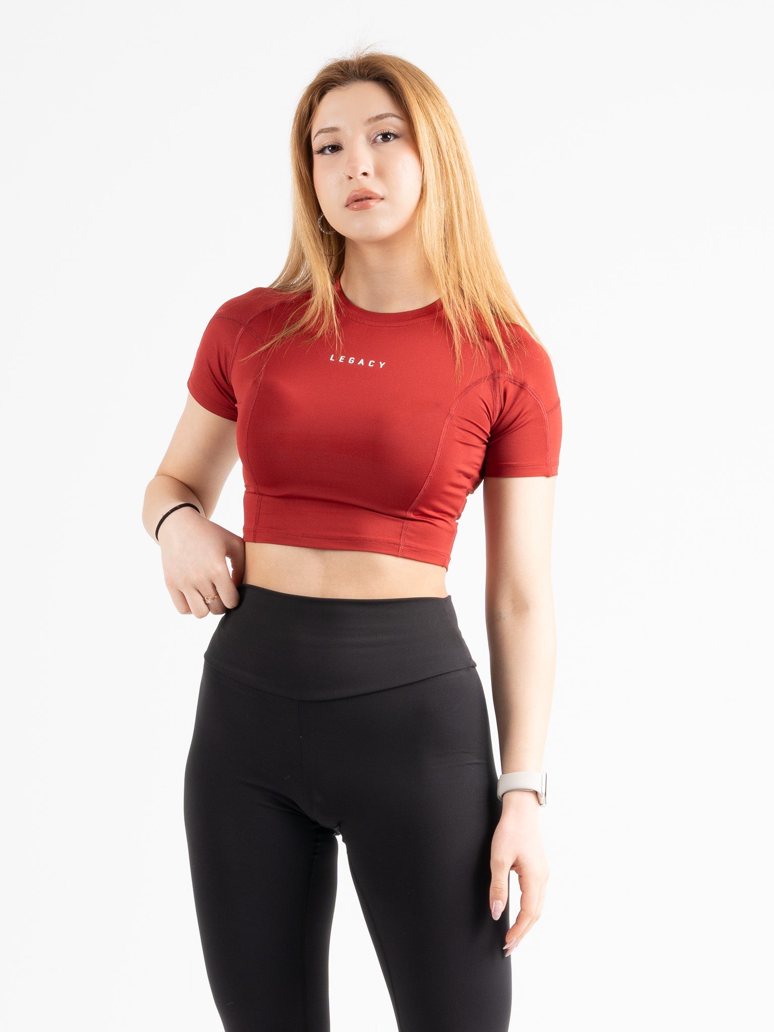 LR Power Kısa Kollu Compression Crop T-shirt